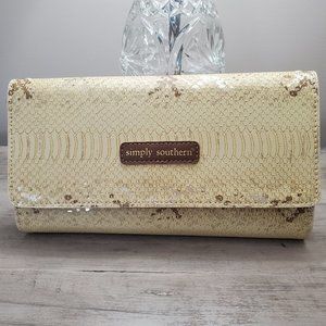 Simply Southern snake skin clutch crossbody NWT